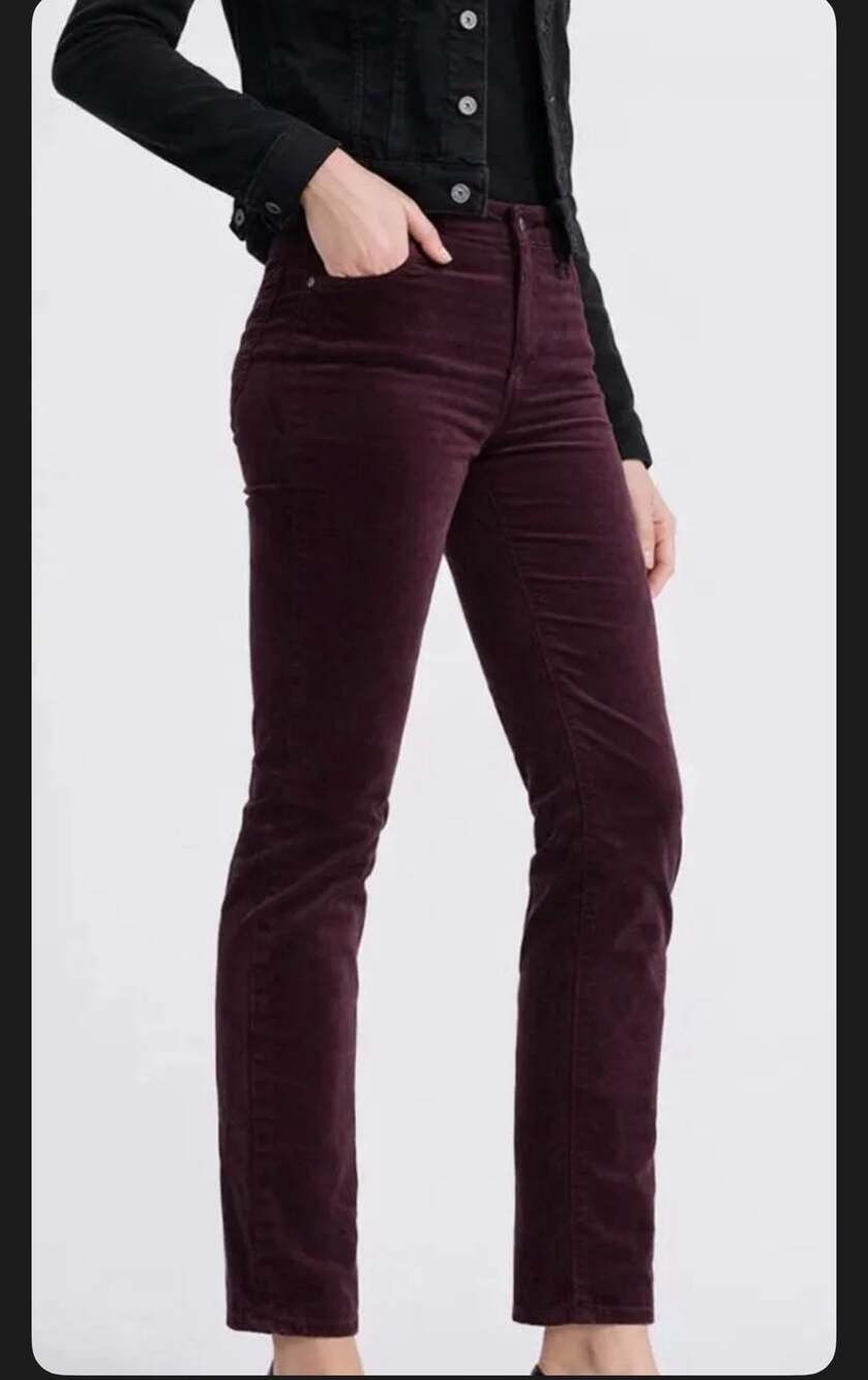 AG Adriano Goldschmied The Jodi Crop High-Rise Slim Flare Corduroy Pants Size 26